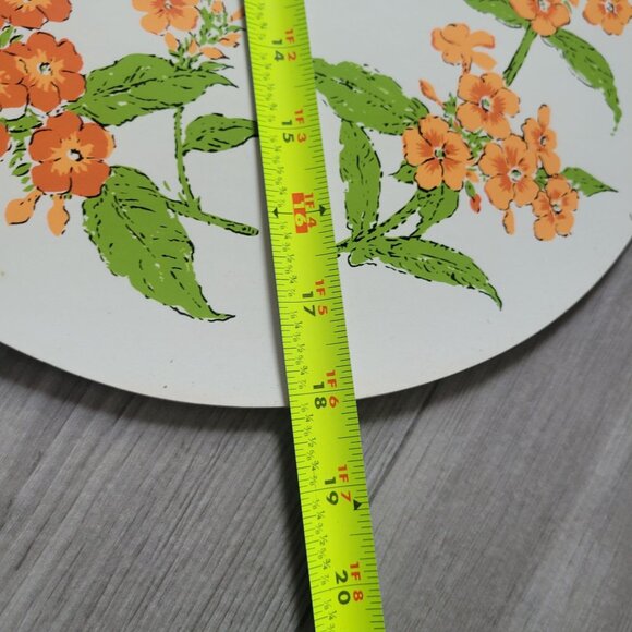 Vintage Oval Floral Placemats Set Of 4 With Orange & Green Flower Design - Picture 6 of 7